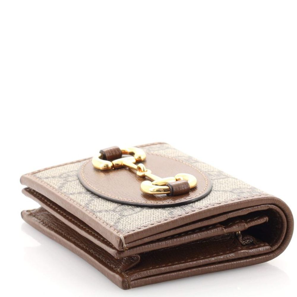 Gucci Horsebit 1955 Flap Card Case GG Coated Canvas Brown - Picture 7 of 8